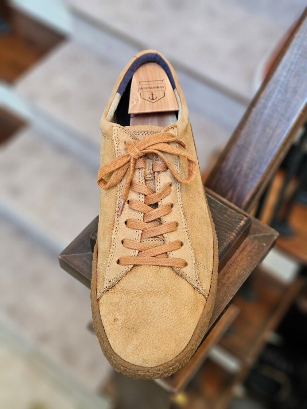 Banana Republic Leather/Nubuck Sneakers, Tan, Sz 13 - Picture 10 of 16